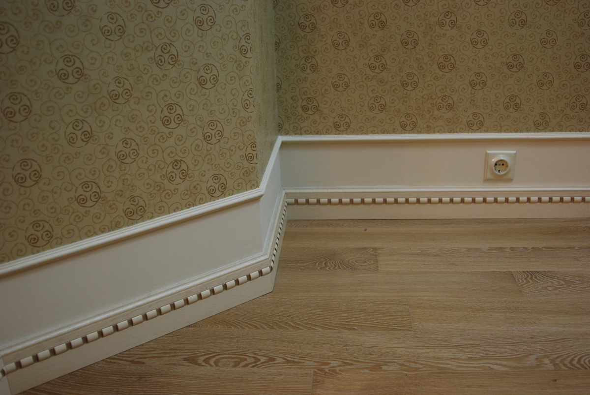 light plastic skirting in the interior of the house