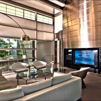 Bright high-tech living room decor picture