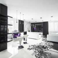 design elegante corridoio in foto a colori in bianco e nero