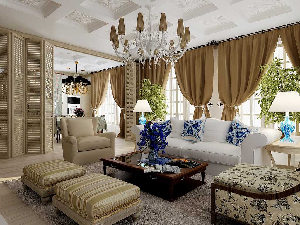 bright american-style bedroom interior