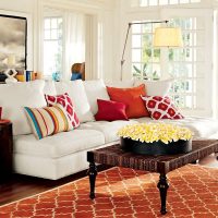 bright terracotta color in the design of the bedroom picture