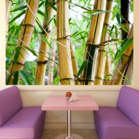 parquet con bambù nel design della foto della camera da letto
