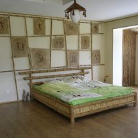 carta da parati con bambù nello stile della foto della camera da letto