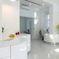 murs blancs dans le décor de la cuisine dans le style du minimalisme photo