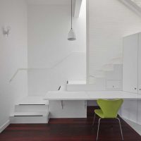 white walls in the interior of the hallway in the style of minimalism photo
