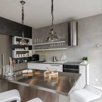 white walls in the decor of the kitchen in the style of Scandinavia picture