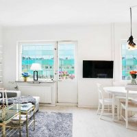 white walls in the style of the kitchen in the style of scandinavia picture