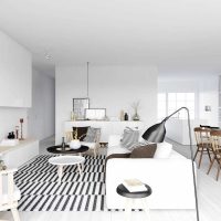 murs blancs dans le style du salon dans le style du minimalisme