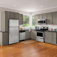 large fridge in the style of the kitchen in bright color photo