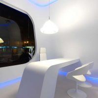 futurism in the design of the room in light color picture