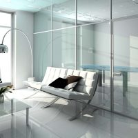 futurism in the interior of the room in an unusual color photo