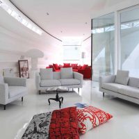 futurismo nel design delle camere in foto a colori chiari