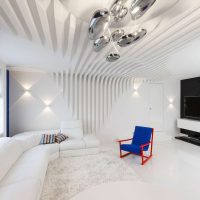 futurismo all'interno del soggiorno in foto a colori vivaci