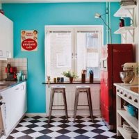 futurism in the design of the kitchen in an unusual color photo