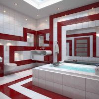combining red with other colors in the design of the living room photo
