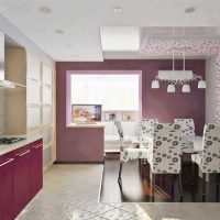 combination of lilac color in the interior of the kitchen picture
