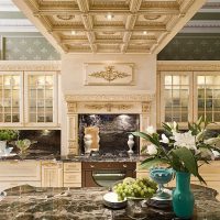 beautiful design of luxury kitchen in art deco style photo