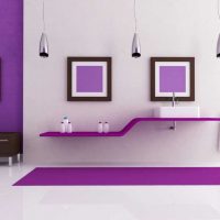 intérieur de cuisine lumineux en couleur violette