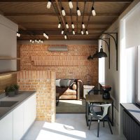 bright loft style kitchen decor