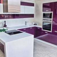 bright kitchen decor in purple tint picture