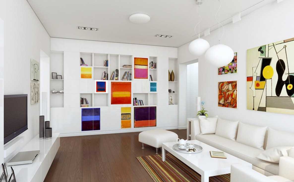 bright style living room in the style of the avant-garde