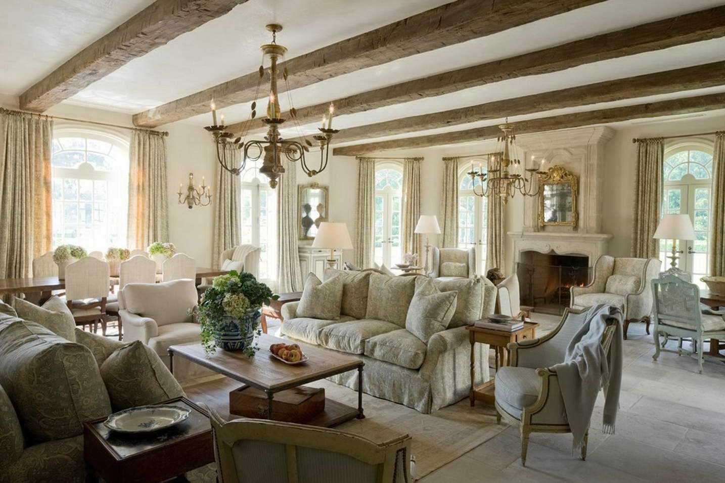 light living room decor in provence style