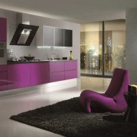modern kitchen facade in purple picture