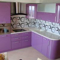 light kitchen decor in purple tint photo