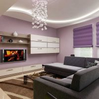 light bedroom decor in violet color picture