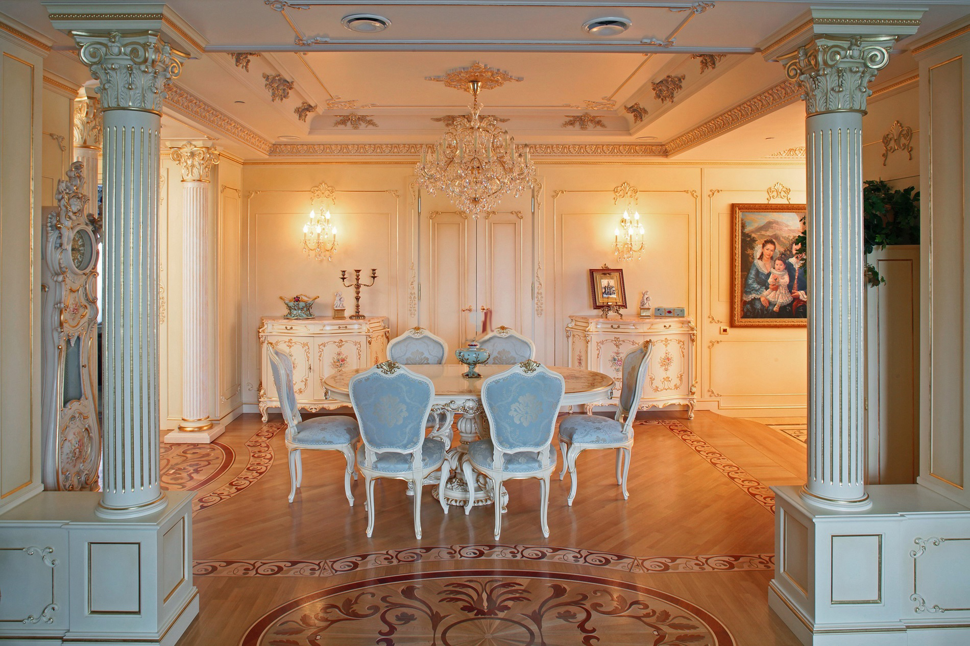 bright baroque style kitchen interior