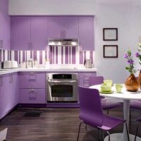 beautiful kitchen facade in violet color picture