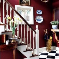 beautiful burgundy color in the style of the hallway picture