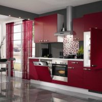 bright burgundy color in the design of the corridor photo