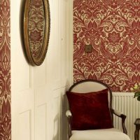 saturated burgundy color in the design of the bedroom photo