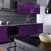 bright kitchen facade in purple photo