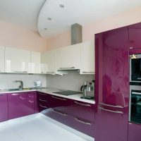 modern kitchen style in purple tint picture
