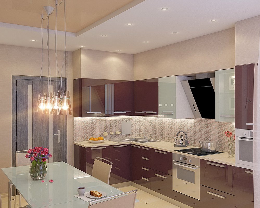 facciata della cucina moderna in viola