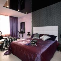 bright bedroom design in violet color picture
