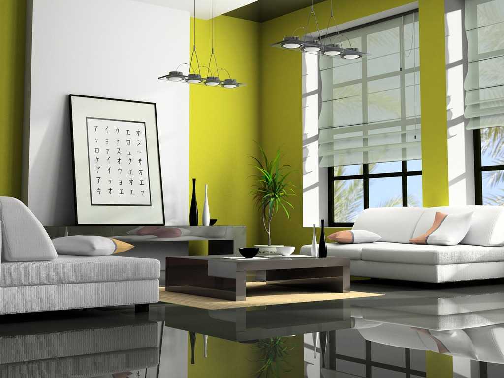 bright decor of the avant-garde style apartment