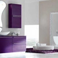 bright apartment design in violet color picture