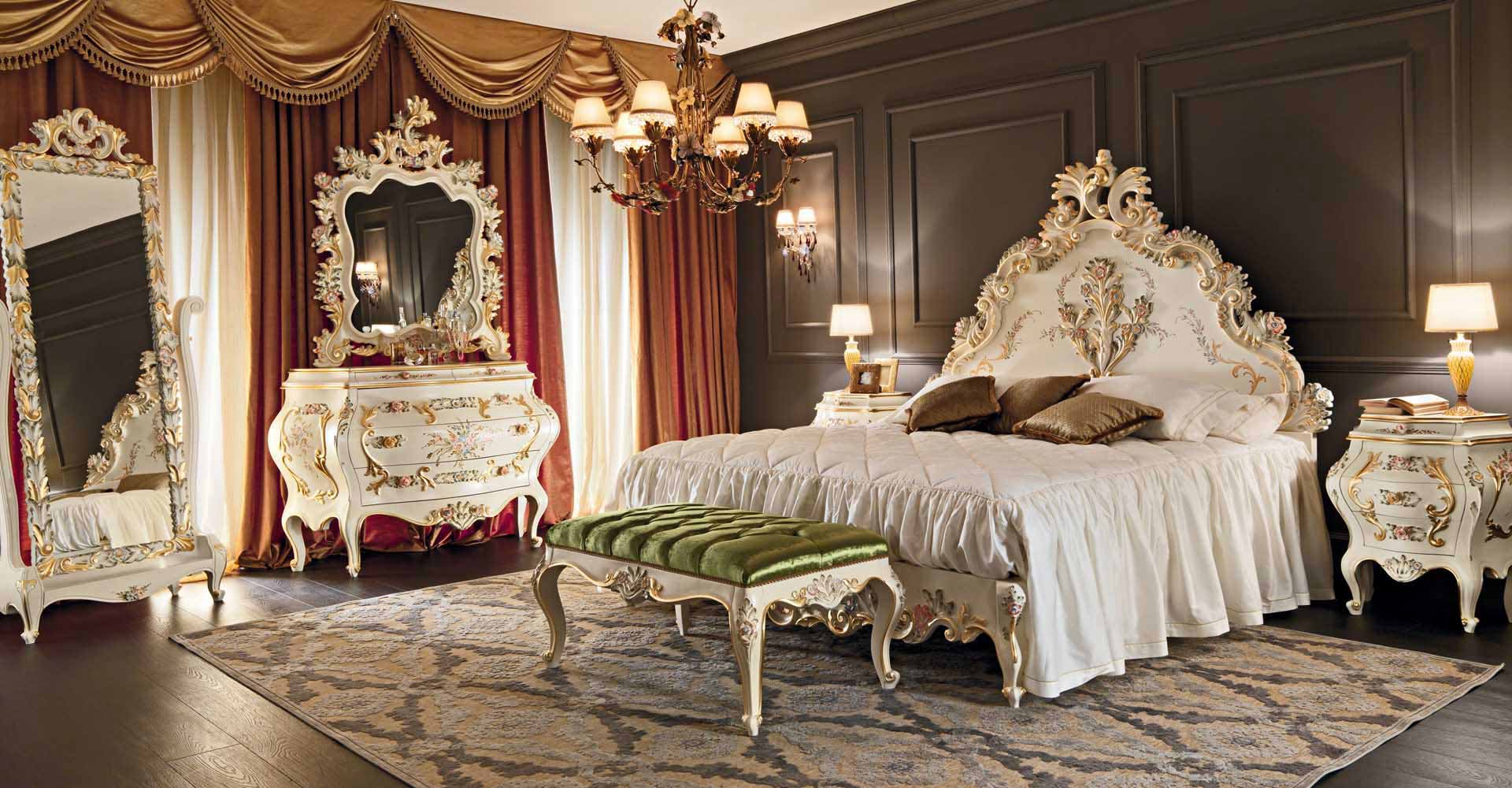 arredamento camera da letto barocco chiaro