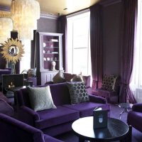 unusual bedroom style in purple color picture
