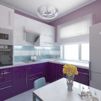 modern kitchen facade in purple tint picture