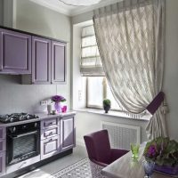 unusual kitchen design in purple tint photo
