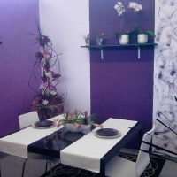 décor de cuisine lumineux en photo couleur violet