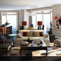 unusual style fusion style living room photo