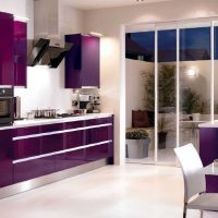 bright kitchen interior in violet color picture