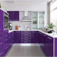 bellissimo stile di cucina in foto a colori viola