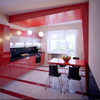 a combination of red with other colors in the style of an apartment photo