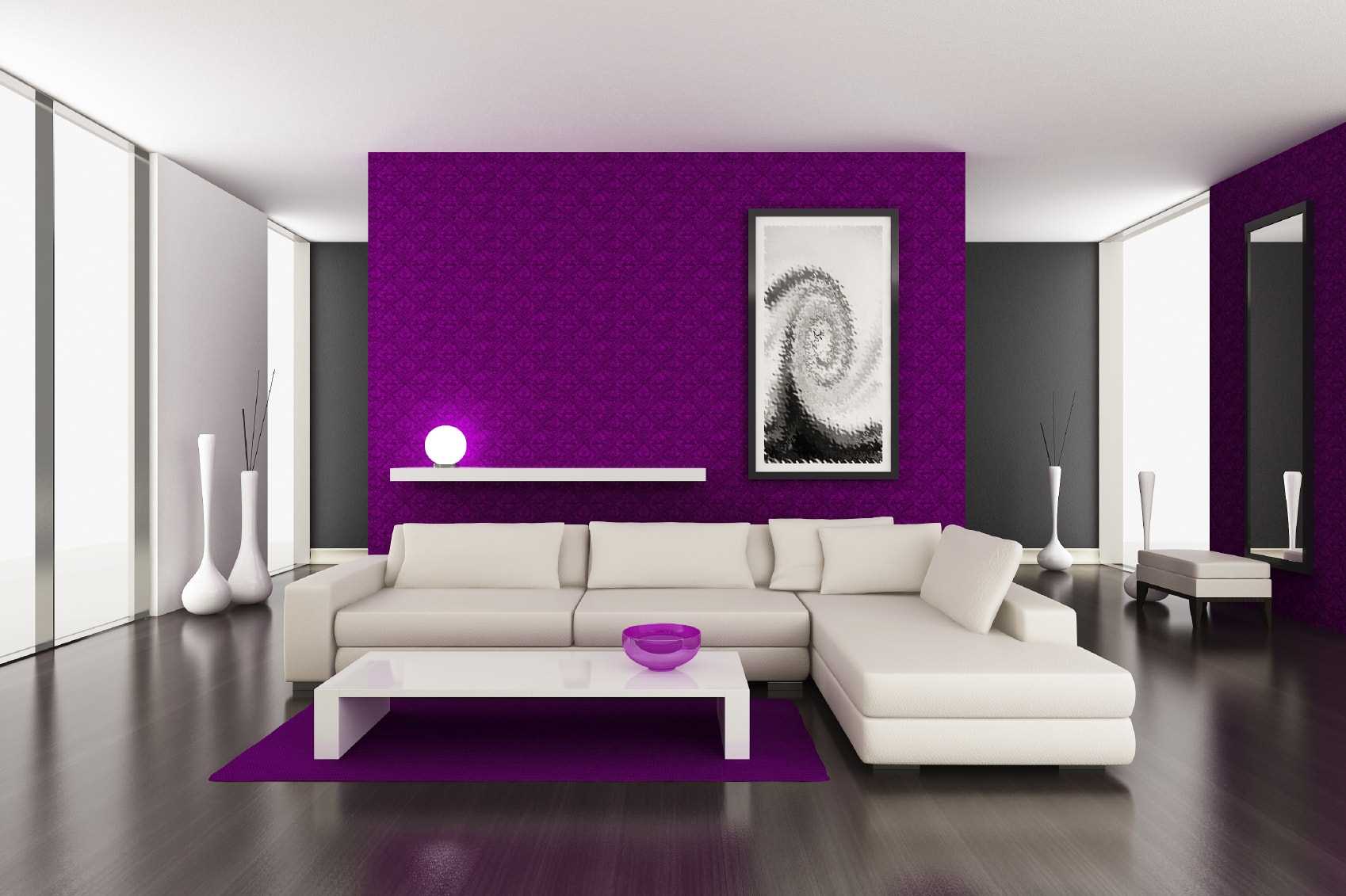 combining lilac in the decor of the apartment